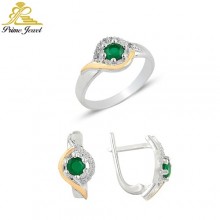 Altın +Gümüş Zirkon Taşlı Set